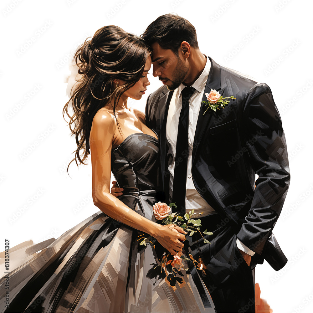 Wall mural bride and groom - Wall murals