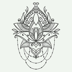 Handdrawn Tattoo Geometrical Florish