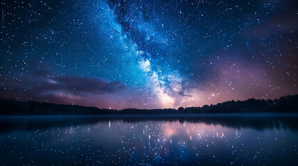 Fototapeta premium Majestic Starry Sky Long Exposure Unveiling the Celestial Majesty in Mesmerizing Detail