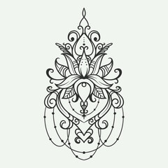 Handdrawn Tattoo Geometrical Florish