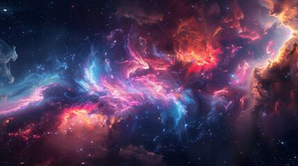 Fototapeta premium Radiant Cosmic Tapestry Capturing the Stunning Beauty and Power of a Stellar Explosion in Mesmerizing Detail