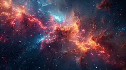 Fototapeta premium Radiant Cosmic Tapestry Capturing the Stunning Beauty and Power of a Stellar Explosion in Mesmerizing Detail