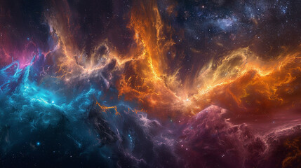 Fototapeta premium Radiant Cosmic Tapestry Capturing the Stunning Beauty and Power of a Stellar Explosion in Mesmerizing Detail