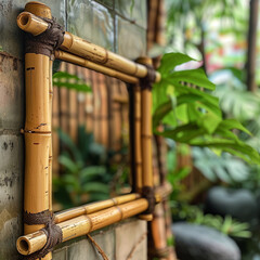Bamboo frame in a natural outdoor setting