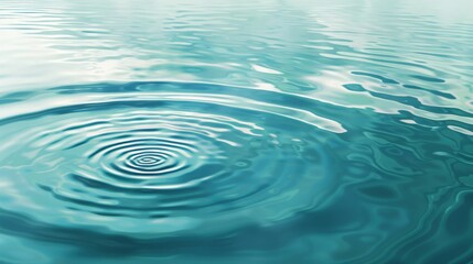  ripple effect on lake water surface, nature background, copy and text space, 16:9