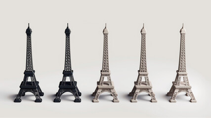 
Eiffel Tower symbol. Paris, France emblem. Vector illustration 3d avatrs set vector icon, white background, black colour icon