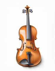 Fototapeta premium Classic Solo Violin in Watercolor on White Background