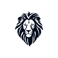 lion head silhouette, vector design logo concept