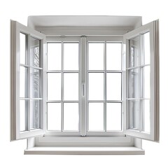 Window windowsill frame white background isolated on white background  