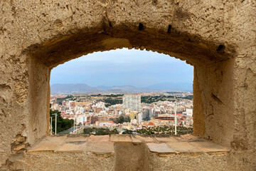 Landscape view from Santa Barbara castle in Alicante, Spain