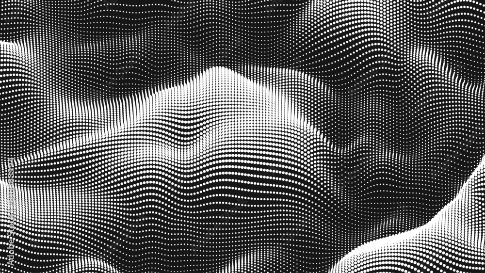Wall mural point wave noise texture. abstract dot background. technological cyberspace background.