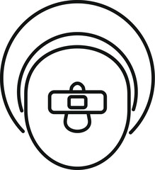 Black and white line art vector design of a virtual reality headset icon