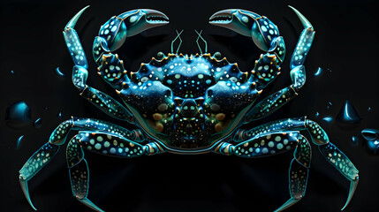 Generate an artistic representation of the Cancer zodiac sign, the Crab, using a generative design approach PHOTOGRAPHY


