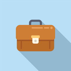 Flat design icon of a brown briefcase, perfect for businessrelated graphics