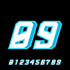 number 09 Racing effects for automotive, sports, car racing, racing