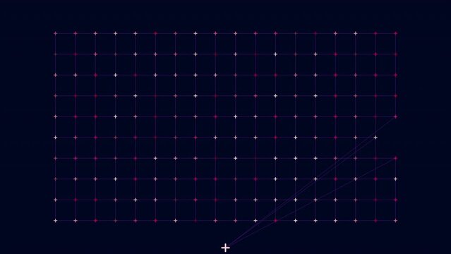 Dot matrix image on a dark background formed by a grid pattern