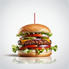  Hyper-Realistic Burger Illustration
