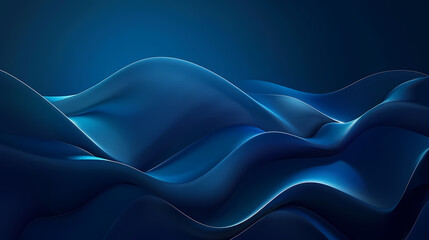 Blue Background with Soft Curves and Simple Lines - Minimalistic Design