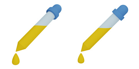 3d color picker, graphic design 3d set, transparent background, double view angle