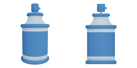 3d spray paint, graphic design 3d set, transparent background, double view angle