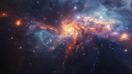 Naklejka premium Universe with Stars, Constellations, and Galaxies Capturing the Vast and Stunning Beauty of the Cosmos