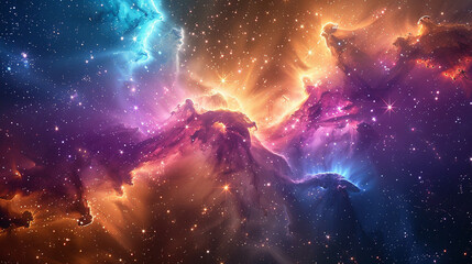 Obraz premium Universe with Stars, Constellations, and Galaxies Capturing the Vast and Stunning Beauty of the Cosmos