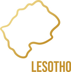 Lesotho golden gradient simplified map