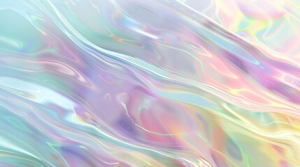 Abstract iridescent wavy texture in pastel colors.