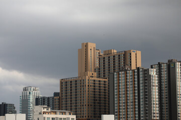  A storm is coming to the city with dark clouds