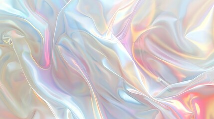 The image is a close-up of a crumpled piece of iridescent fabric