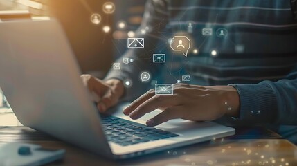 person typing on a laptop