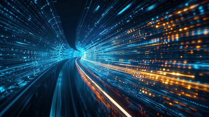 Obraz premium Cyber Tech Motion: Abstract Background of Ultra-Fast Data Transfer