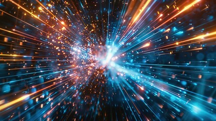 Fototapeta premium Cyber Tech Motion: Abstract Background of Ultra-Fast Data Transfer