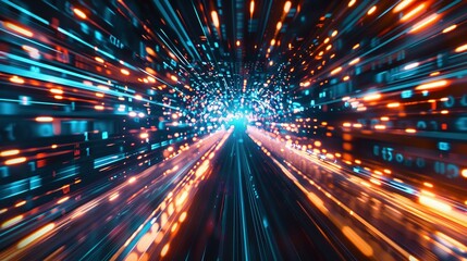 Naklejka premium Abstract Tech Background: High-Speed Broadband and Digital Connection