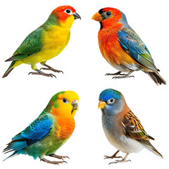 Obraz premium Birds collage images. Isolated On Transparent Background
