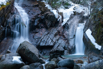 A chilly winter waterfall scene near Whistler Canada