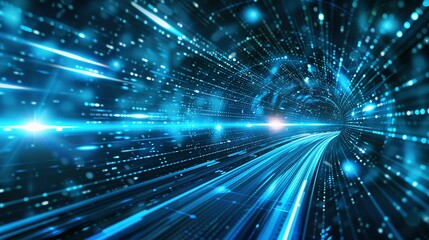 Obraz premium Ultra-Fast Broadband and Connection: Abstract Cyber Tech Motion