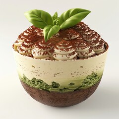Exquisite and delicious-looking tiramisu with a beautiful presentation