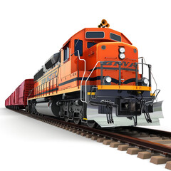 Freight train isolated white background