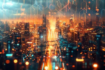 Fototapeta premium Abstract futuristic city 