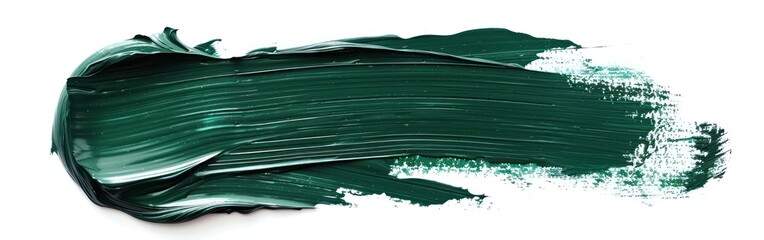Dark Green Brushstroke Ellipse: Oil or Acrylic Paint Banner Illustration