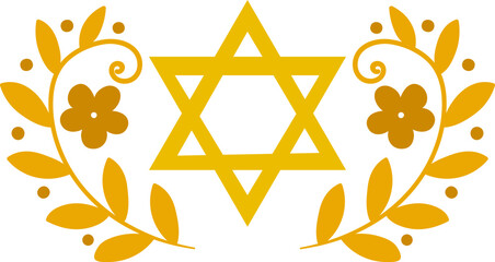 Decorative jewish floral design. Isolated vector