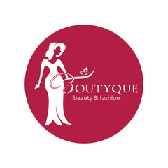 Boutyque logo design simple concept Premium vector