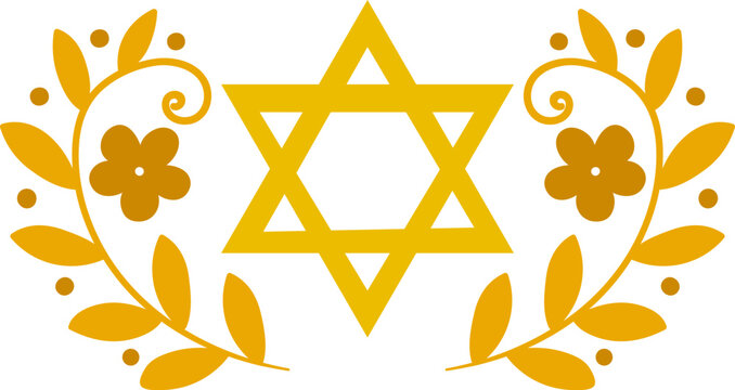 Decorative jewish floral design. Isolated vector
