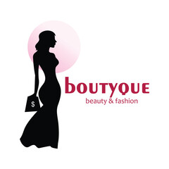 Boutyque logo design simple concept Premium vector