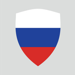 Russia Flag in Shield Shape Frame