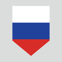 Russia Flag in Shield Shape Frame