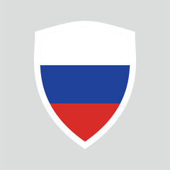 Russia Flag in Shield Shape Frame