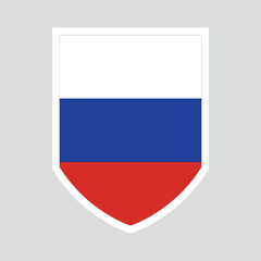 Russia Flag in Shield Shape Frame