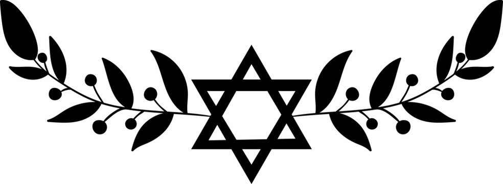 Floral half wreath jewish clipart